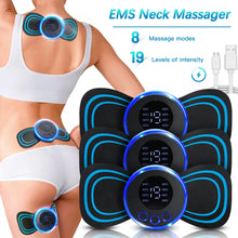 Load image into Gallery viewer, LCD Display EMS Neck &amp; Back Massager - 8 Modes Pulse Muscle Stimulator, Portable Pain Relief for Neck, Cervical, and Body
