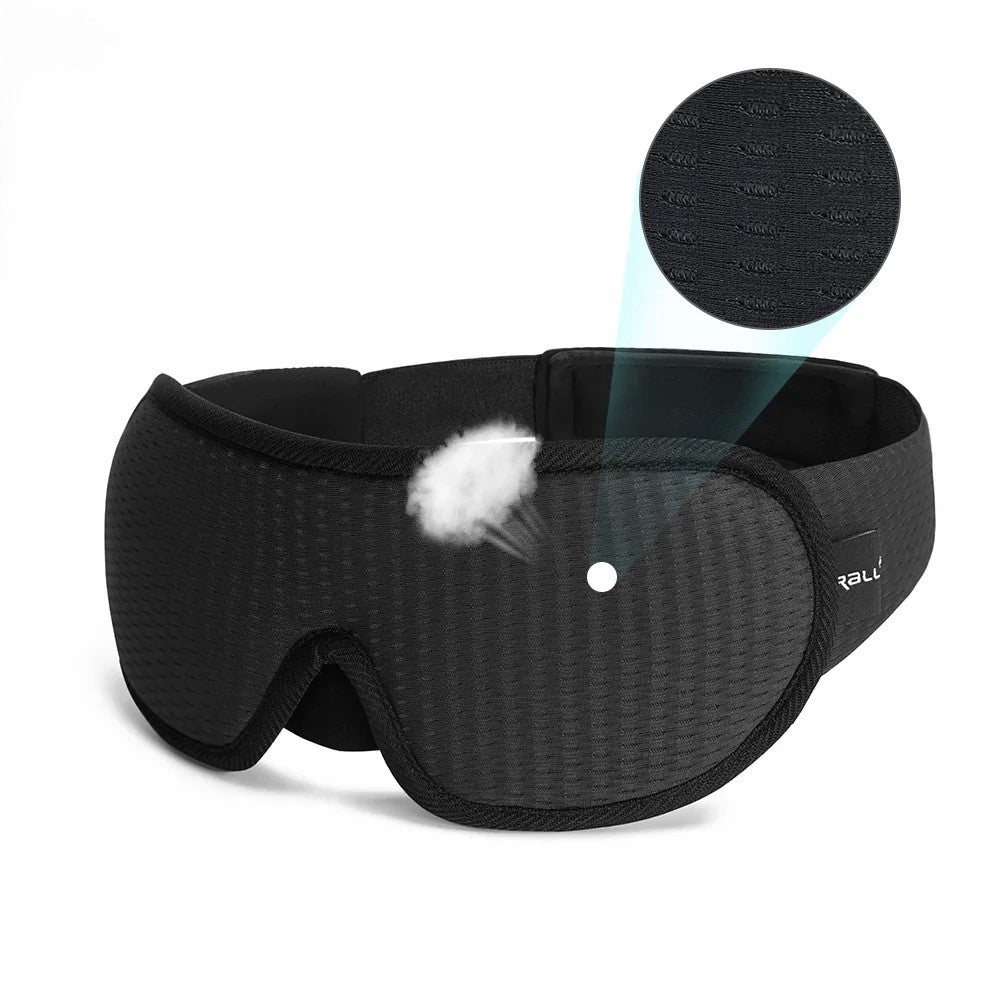 3D Contoured Sleep Mask - Ultra-Soft, Breathable Eyeshade for Complete Light Blockage