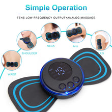 Load image into Gallery viewer, LCD Display EMS Neck &amp; Back Massager - 8 Modes Pulse Muscle Stimulator, Portable Pain Relief for Neck, Cervical, and Body
